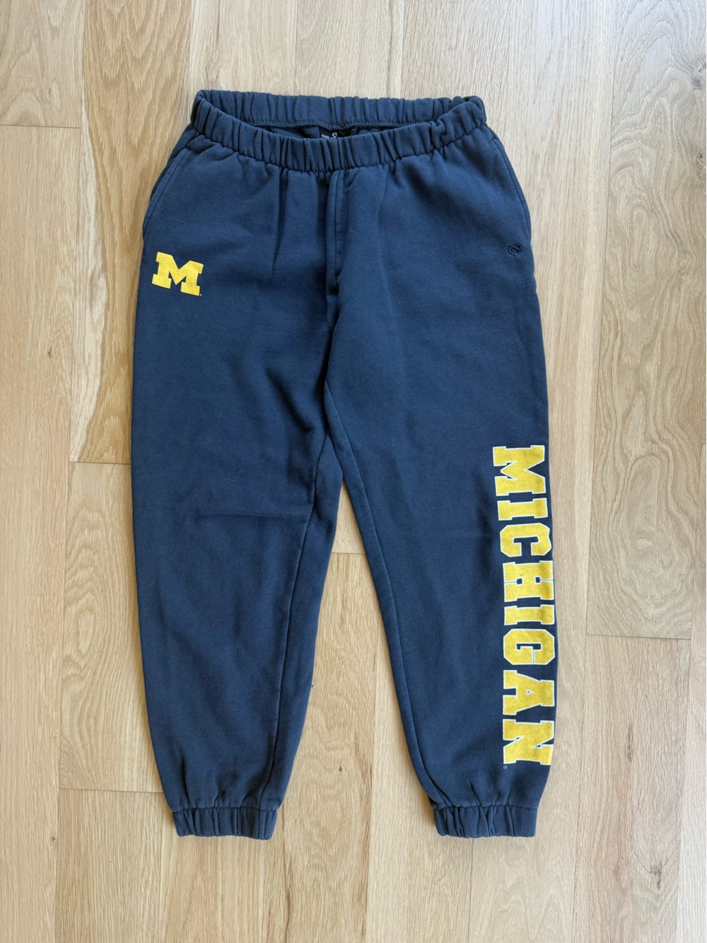 Colosseum Navy Sweatpants with Yellow Michigan Logo